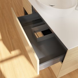 Тумба под раковину Villeroy & Boch Finion 120х50,1 см с подсветкой МДФ шпон дуба/стекло белое матовое G941PDPC