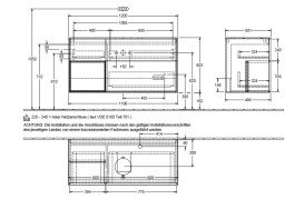 Тумба під раковину Villeroy & Boch Finion 120х50,1 см з підсвіткою МДФ білий глянцевий лак/скло чорне матове G942GMGF