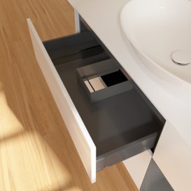 Тумба под раковину Villeroy & Boch Finion 120х50,1 см с подсветкой МДФ глянцевый белый лак/стекло белое матовое F951GKGF