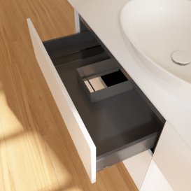 Тумба під раковину Villeroy & Boch Finion 120х50,1 см із підсвічуванням МДФ білий матовий лак/скло біле матове F951MTMT