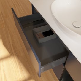 Тумба под раковину Villeroy & Boch Finion 120х50,1 см с подсветкой МДФ темно-синий матовый лак/стекло белое матовое F951PDHG