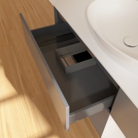 Тумба под раковину Villeroy & Boch Finion 120х50,1 см с подсветкой МДФ антрацит матовый лак/стекло белое матовое G951GFGK