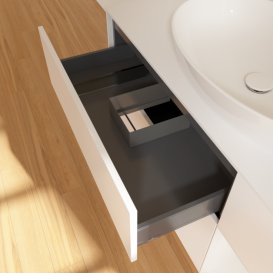 Тумба під раковину Villeroy & Boch Finion 120х50,1 см із підсвічуванням МДФ білий матовий лак/скло біле матове G951GFMT