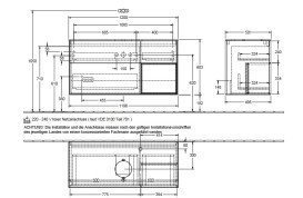 Тумба под раковину Villeroy & Boch Finion 120х50,1 см с подсветкой МДФ черный матовый лак/стекло белое матовое G951HBPD