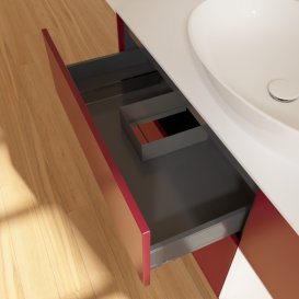 Тумба под раковину Villeroy & Boch Finion 120х50,1 см с подсветкой МДФ пион матовый лак/стекло белое матовое G951MTHB