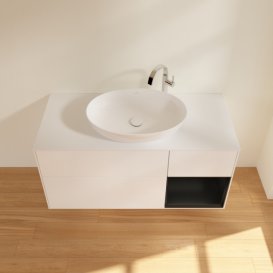 Тумба под раковину Villeroy & Boch Finion 120х50,1 см с подсветкой МДФ белый матовый лак/стекло белое матовое G951PDMT