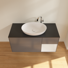 Тумба под раковину Villeroy & Boch Finion 120х50,1 см с подсветкой МДФ антрацит матовый лак/стекло черное матовое G952GFGK