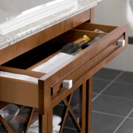 Тумба под раковину Villeroy & Boch Hommage 98,5х62 см ДСП/шпон/мрамор орех/серо-белый 8979A1R1