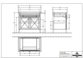 Тумба под раковину Villeroy & Boch Hommage 98,5х62 см ДСП/шпон/мрамор орех/серо-белый 897963R1