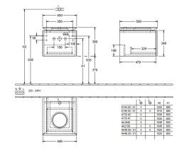 Тумба под раковину Villeroy & Boch Legato 45х50 см ДСП каменный дуб B56500RK