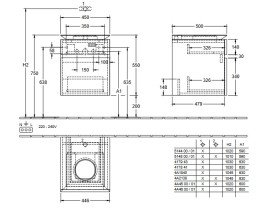 Тумба під раковину Villeroy & Boch Legato 45х50 см ДСП дуб аризона B56600VH