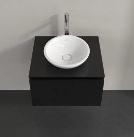 Тумба під раковину Villeroy&Boch Legato 60х50 см МДФ/ДСП чорний матовий лак B56700PD