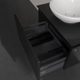 Тумба під раковину Villeroy&Boch Legato 60х50 см МДФ/ДСП чорний матовий лак B56700PD