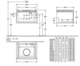 Тумба під раковину Villeroy&Boch Legato 60х50 см МДФ/ДСП чорний матовий лак B56700PD