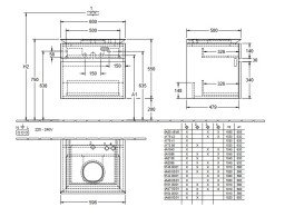 Тумба под раковину Villeroy & Boch Legato 60х55 см МДФ/ДСП глянцевый белый B56800DH
