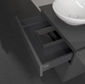Тумба под раковину Villeroy & Boch Legato 60х50 см МДФ/ДСП глянцевый серый B56800FP