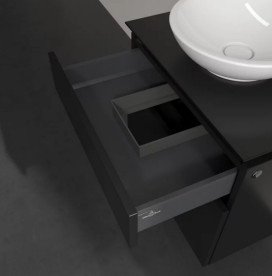 Тумба под раковину Villeroy & Boch Legato 60х50 см МДФ/ДСП черный матовый лак B56800PD