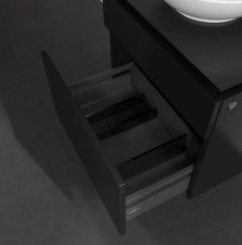 Тумба под раковину Villeroy & Boch Legato 60х50 см МДФ/ДСП черный матовый лак B56800PD