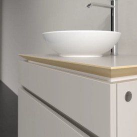 Тумба під раковину Villeroy&Boch Legato 80х50 см ДСП м'який сірий B57000VK