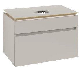Тумба під раковину Villeroy&Boch Legato 80х50 см ДСП м'який сірий B57000VK