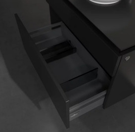 Тумба под раковину Villeroy & Boch Legato 80х50 см МДФ/ДСП черный матовый лак B57000PD