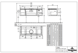 Тумба под раковину Villeroy & Boch Legato 120х38 см ДСП белое дерево B57700E8