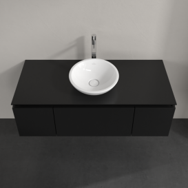 Тумба під раковину Villeroy&Boch Legato 120х38 см МДФ/ДСП чорний матовий лак B57700PD