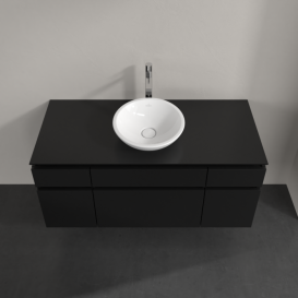 Тумба під раковину Villeroy&Boch Legato 120х55 см МДФ/ДСП чорний матовий лак B57800PD