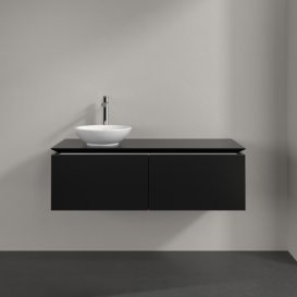 Тумба під раковину Villeroy&Boch Legato 120х38 см МДФ/ДСП чорний матовий лак B57900PD