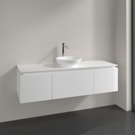 Тумба под раковину Villeroy & Boch Legato 140х38 см МДФ/ДСП белый глянцевый B58500DH