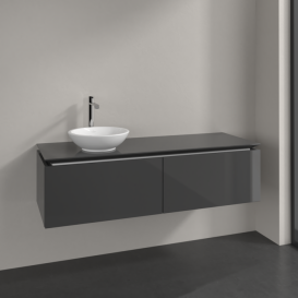 Тумба під раковину Villeroy & Boch Legato 140х38 см МДФ/ДСП глянсовий сірий B58700FP