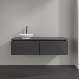 Тумба під раковину Villeroy & Boch Legato 140х38 см МДФ/ДСП глянсовий сірий B58700FP