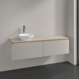 Тумба під раковину Villeroy & Boch Legato 140х38 см ДСП ніжно-сірий B58700VK