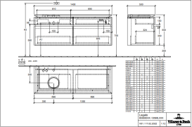 Тумба під раковину Villeroy & Boch Legato 140х55 см ДСП біле дерево B58800E8