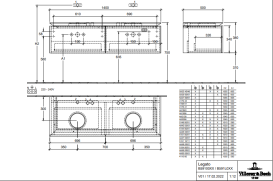 Тумба під раковину Villeroy & Boch Legato 140х38 см ДСП білий матовий B59100MS