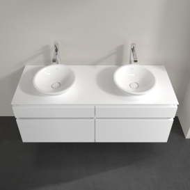 Тумба під раковину Villeroy & Boch Legato 140х55 см МДФ/ДСП білий глянсовий B59200DH