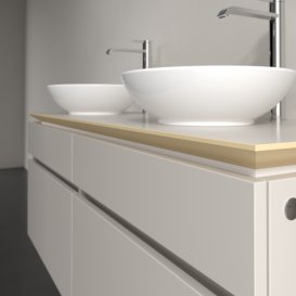 Тумба під раковину Villeroy & Boch Legato 140х55 см ДСП ніжно-сірий B59200VK