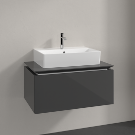 Тумба під раковину Villeroy & Boch Legato 80х38 см МДФ/ДСП глянсовий сірий B60100FP