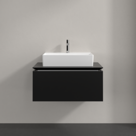 Тумба під раковину Villeroy&Boch Legato 80х38 см МДФ/ДСП чорний матовий лак B60100PD