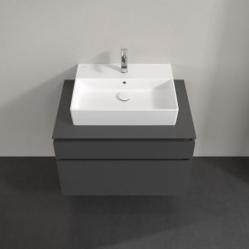 Тумба під раковину Villeroy & Boch Legato 80х55 см МДФ/ДСП глянсовий сірий B60200FP