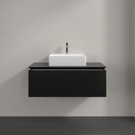 Тумба под раковину Villeroy & Boch Legato 100х38 см МДФ/ДСП черный матовый лак B60300PD