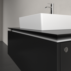 Тумба под раковину Villeroy & Boch Legato 100х38 см МДФ/ДСП черный матовый лак B60300PD