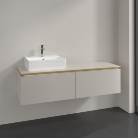 Тумба під раковину Villeroy & Boch Legato 140х38 см ДСП ніжно-сірий B61300VK