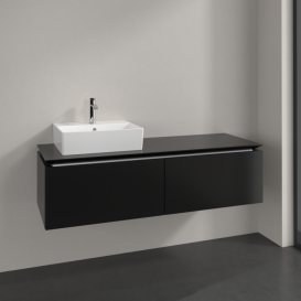 Тумба під раковину Villeroy&Boch Legato 140х38 см МДФ/ДСП чорний матовий лак B61300PD