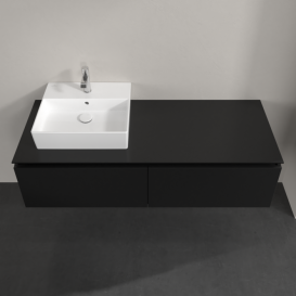 Тумба під раковину Villeroy&Boch Legato 140х38 см МДФ/ДСП чорний матовий лак B61300PD