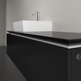 Тумба під раковину Villeroy&Boch Legato 140х38 см МДФ/ДСП чорний матовий лак B61300PD