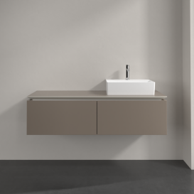 Тумба під раковину Villeroy & Boch Legato 140х38 см ДСП сірий трюфель B61500VG