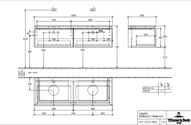 Тумба під раковину Villeroy&Boch Legato 140х38 см ДСП північний дуб B66800VJ
