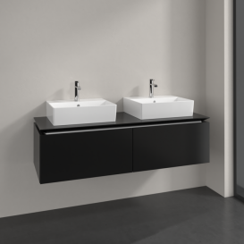 Тумба под раковину Villeroy & Boch Legato 140х38 см МДФ/ДСП черный матовый лак B66800PD