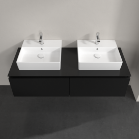 Тумба под раковину Villeroy & Boch Legato 140х38 см МДФ/ДСП черный матовый лак B66800PD